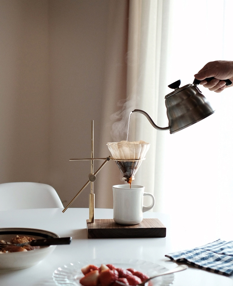 HOLZKLOTZ Adjustable Coffee Dripper Stand Gold Hand Drip Set